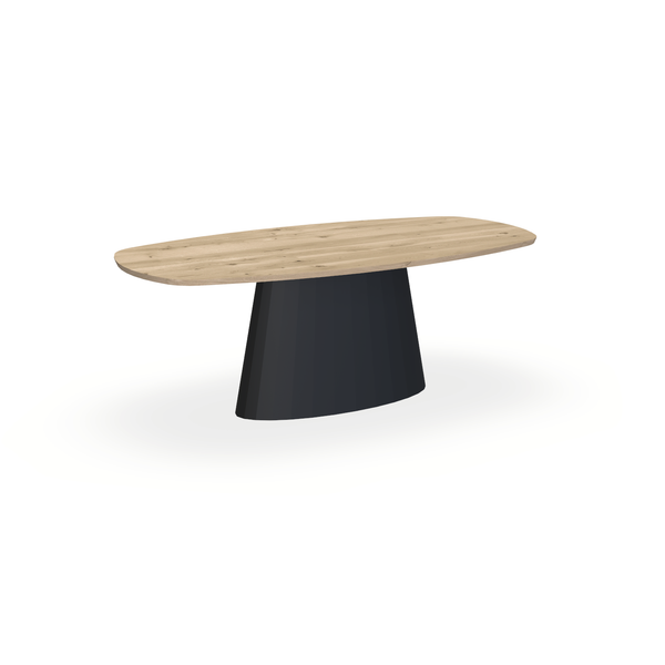 Eettafel Eiken Naturel - Ovaal Deens - Sjors Onderstel Mat Zwart - {{ product.type }} - Kas20