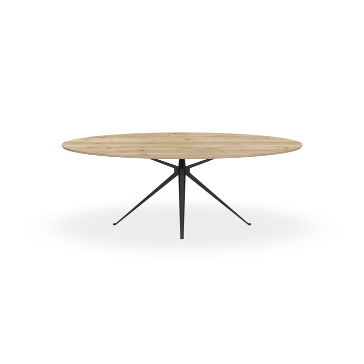 Eettafel Eiken Naturel - Ovaal - Anna Onderstel Mat Zwart - {{ product.type }} - Kas20