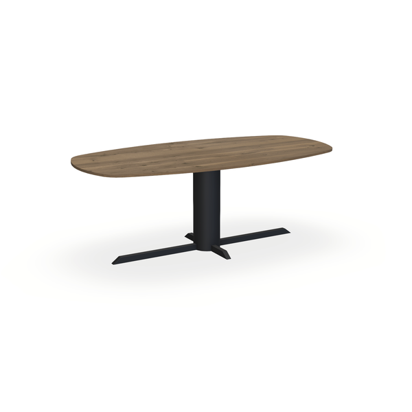 Eettafel Eiken Chocolate - Ovaal Deens - Ilona Onderstel Mat Zwart - {{ product.type }} - Kas20
