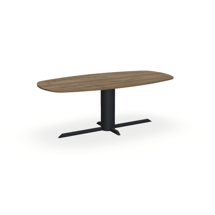 Eettafel Eiken Chocolate - Ovaal Deens - Ilona Onderstel Mat Zwart - {{ product.type }} - Kas20