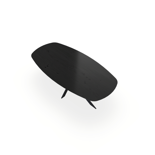 Eettafel Eiken Fineer Noesten Zwart - Ovaal Deens - Matrix Ultra Onderstel Mat Zwart - {{ product.type }} - Kas20