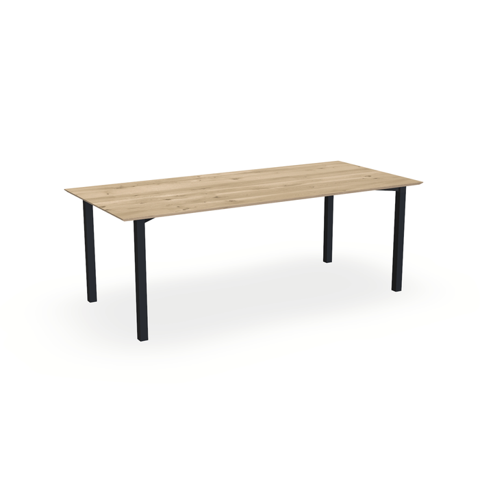 Eettafel Eiken Naturel - Recht - Ace Onderstel Mat Zwart - {{ product.type }} - Kas20