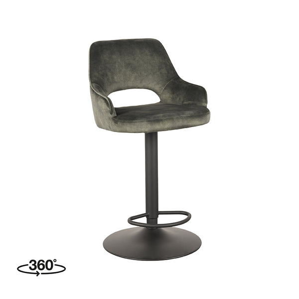 Barkruk Fabian - Hunter - Velours - Gaslift - {{ product.type }} - Kas20