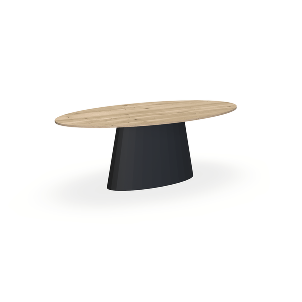 Eettafel Eiken Naturel - Ovaal - Sjors Onderstel Mat Zwart - {{ product.type }} - Kas20