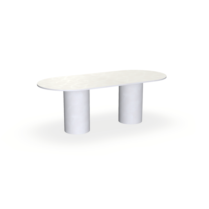 Eettafel Beton Beige - Ovaal Plat - Columbus Duo - {{ product.type }} - Kas20