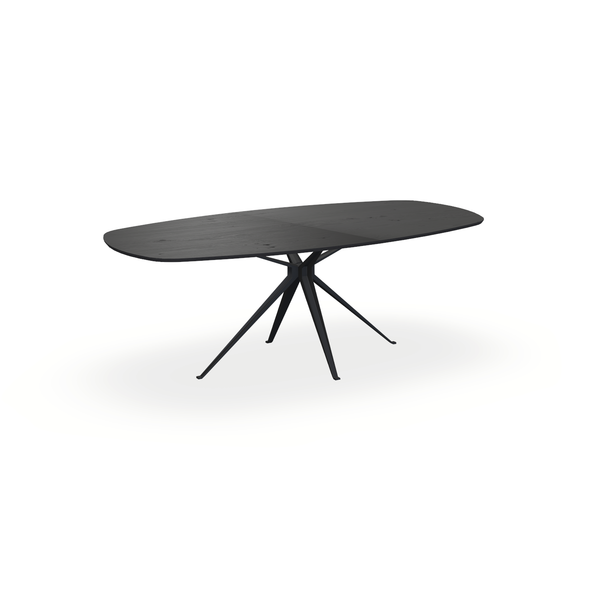 Eettafel Eiken Fineer Noesten Zwart - Ovaal Deens - Anna Onderstel Mat Zwart - {{ product.type }} - Kas20