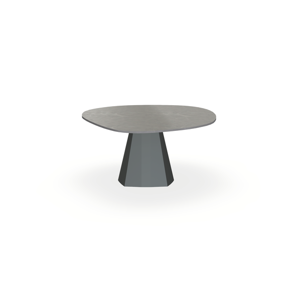Eettafel Beton Concrete Grey - Wolk Rond - Cone Onderstel Mat Antraciet - {{ product.type }} - Kas20