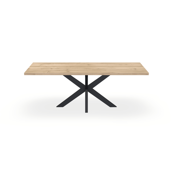 Eettafel Eiken Liqurien - Recht - Matrix Dun Onderstel Mat Zwart - {{ product.type }} - Kas20