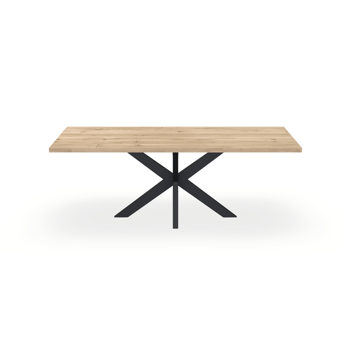 Eettafel Eiken Liqurien - Recht - Matrix Dun Onderstel Mat Zwart - {{ product.type }} - Kas20