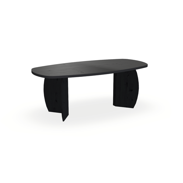 Eettafel Eiken Fineer Noesten Zwart - Ovaal Deens - Maan Buiten Eiken Zwart - {{ product.type }} - Kas20