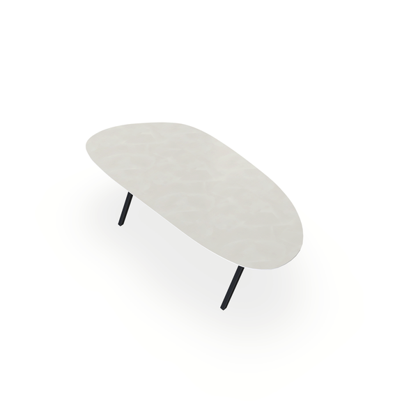 Eettafel Beton Beige - Organisch A - Scissor Onderstel Mat Zwart - {{ product.type }} - Kas20