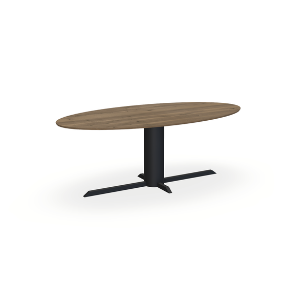 Eettafel Eiken Chocolate - Ovaal - Ilona Onderstel Mat Zwart - {{ product.type }} - Kas20