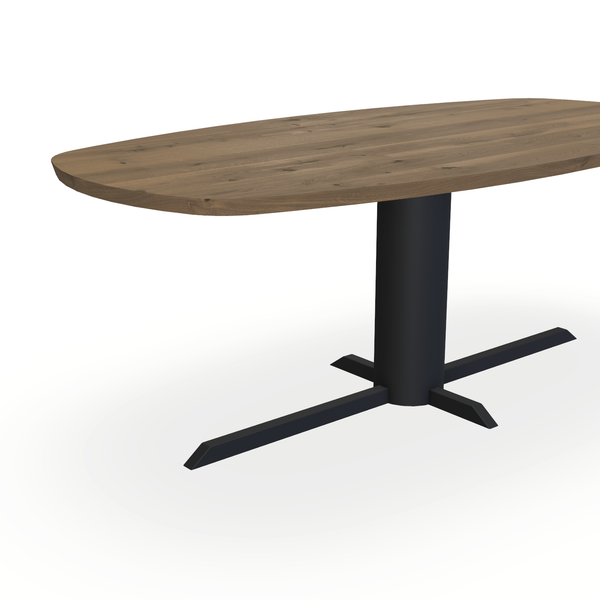 Eettafel Eiken Chocolate - Ovaal Deens - Ilona Onderstel Mat Zwart - {{ product.type }} - Kas20