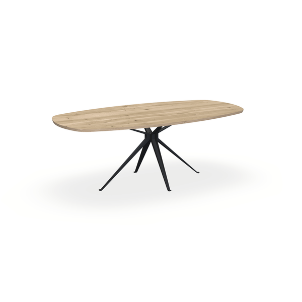 Eettafel Eiken Naturel - Ovaal Deens - Anna Onderstel Mat Zwart - {{ product.type }} - Kas20