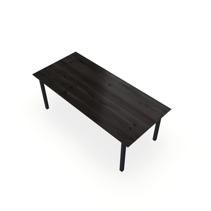 Eettafel Eiken Black Smoke In - Recht - Ace Onderstel Mat Zwart - {{ product.type }} - Kas20