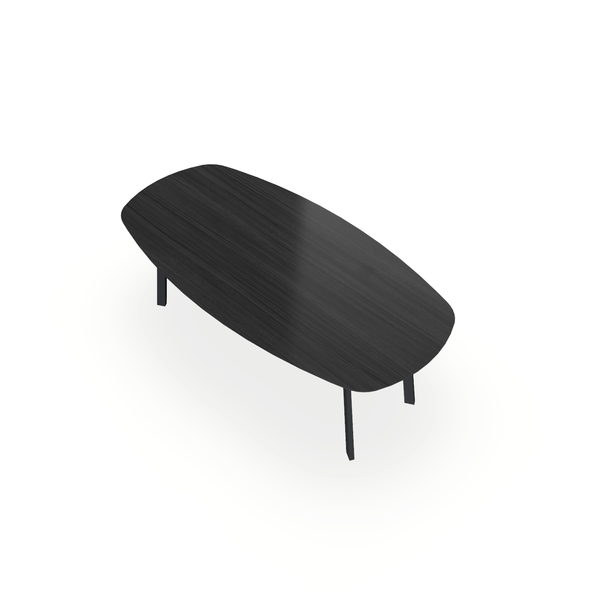 Eettafel Eiken Fineer Zwart - Ovaal Deens - I Poot Onderstel Mat Zwart - {{ product.type }} - Kas20