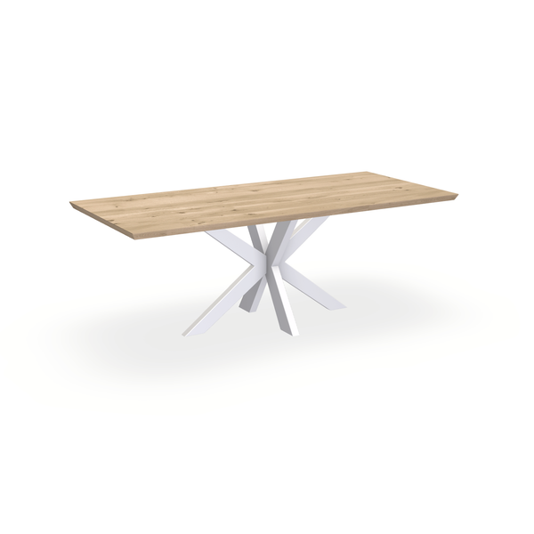 Eettafel Eiken Liqurien - Recht - Matrix Dun Onderstel Mat Wit - {{ product.type }} - Kas20