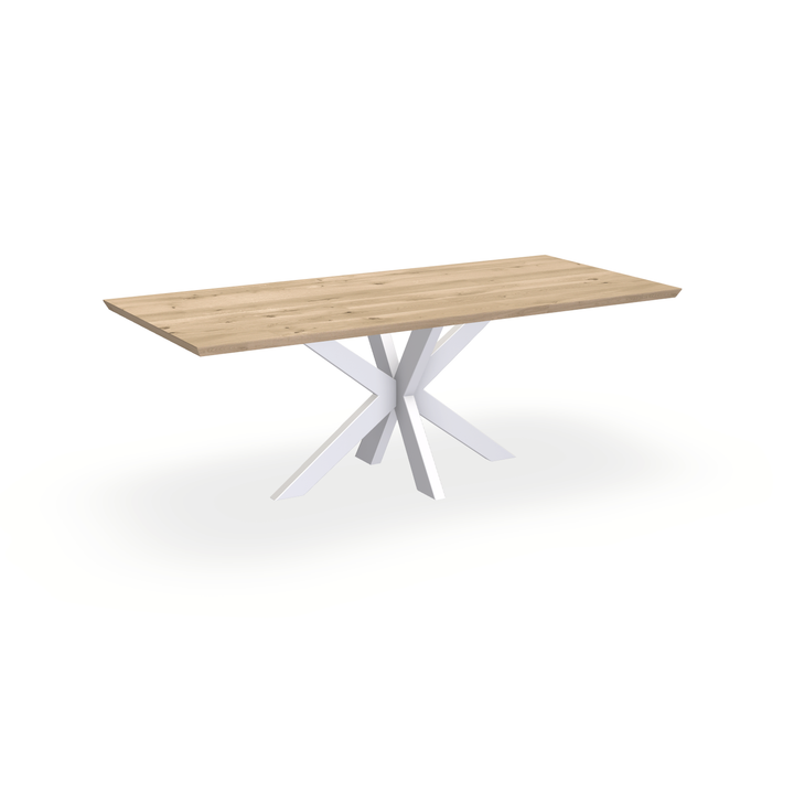 Eettafel Eiken Liqurien - Recht - Matrix Dun Onderstel Mat Wit - {{ product.type }} - Kas20