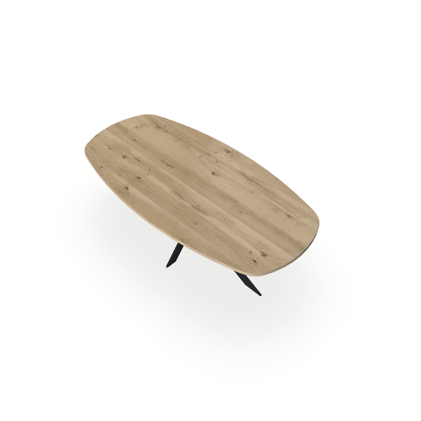 Eettafel Eiken Naturel - Ovaal Deens - Matrix Ultra Onderstel Mat Zwart - {{ product.type }} - Kas20