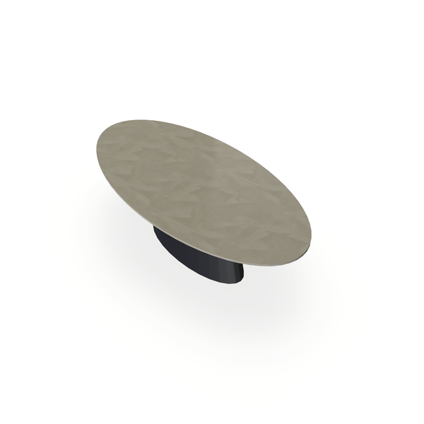 Eettafel Beton Leather Taupe - Ovaal - Sjors Onderstel Mat Zwart - {{ product.type }} - Kas20