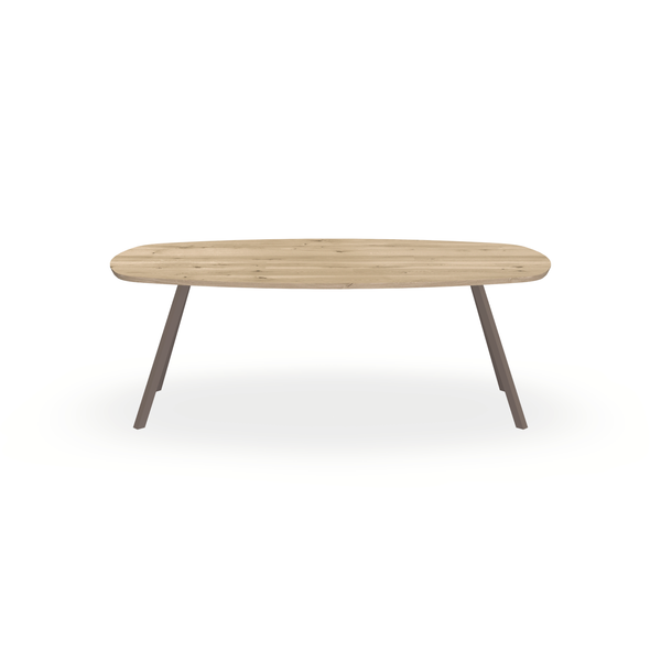 Eettafel Eiken Naturel - Ovaal Deens - I Schuin Onderstel Mat Lichtbruin - {{ product.type }} - Kas20