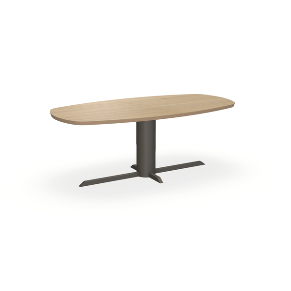 Eettafel Eiken Fineer Naturel - Ovaal Deens - Ilona Onderstel Mat Donkerbruin - {{ product.type }} - Kas20