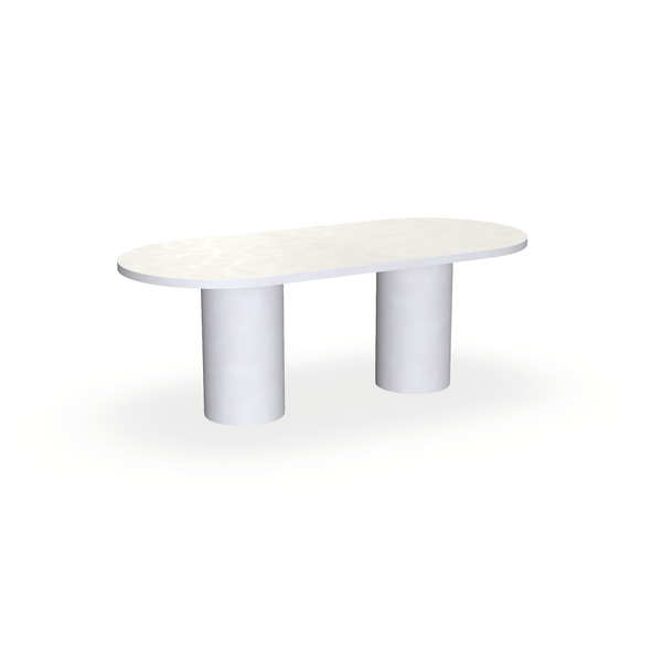 Eettafel Beton Beige - Ovaal Plat - Columbus Duo - {{ product.type }} - Kas20