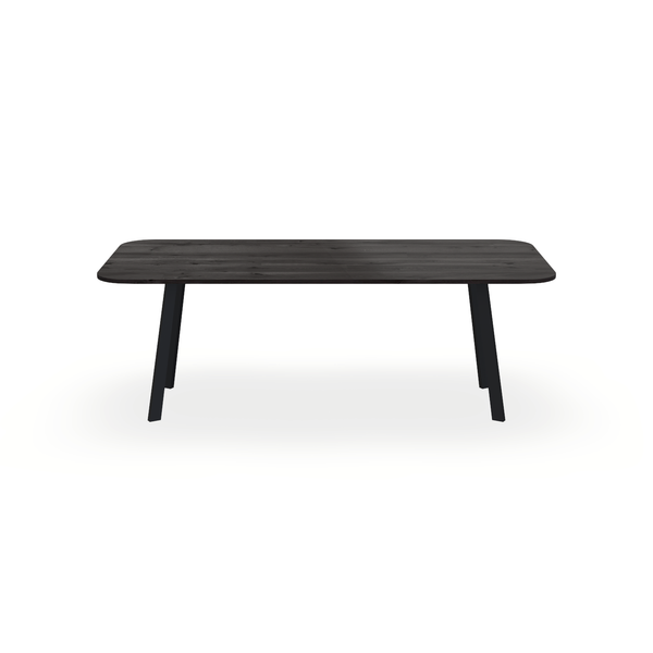 Eettafel Eiken Black Smoke In - Recht Radius - I Poot Onderstel Mat Zwart - {{ product.type }} - Kas20