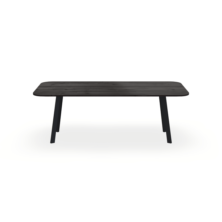 Eettafel Eiken Black Smoke In - Recht Radius - I Poot Onderstel Mat Zwart - {{ product.type }} - Kas20