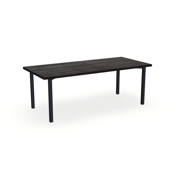 Eettafel Eiken Black Smoke In - Recht - Ace Onderstel Mat Zwart - {{ product.type }} - Kas20