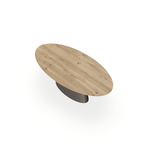 Eettafel Eiken Liqurien - Ovaal - Sjors Onderstel Mat Donkerbruin - {{ product.type }} - Kas20