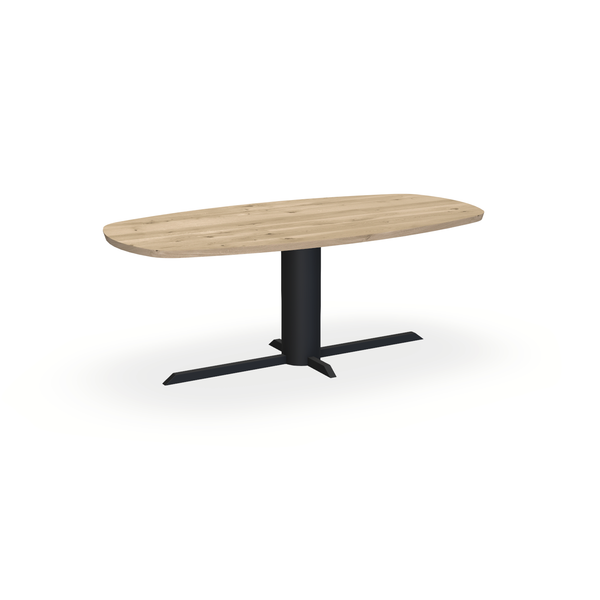 Eettafel Eiken Naturel - Ovaal Deens - Ilona Onderstel Mat Zwart - {{ product.type }} - Kas20