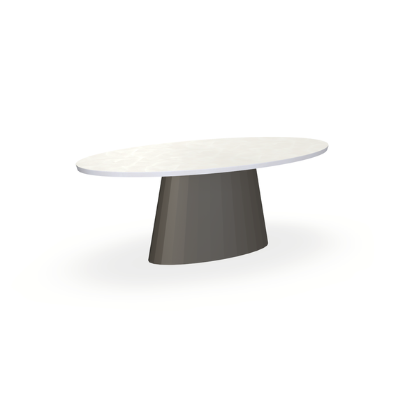 Eettafel Beton Creamy White - Ovaal - Sjors Onderstel Mat Donkerbruin - {{ product.type }} - Kas20