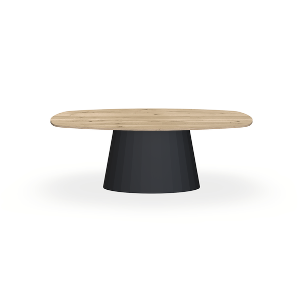 Eettafel Eiken Naturel - Ovaal Deens - Sjors Onderstel Mat Zwart - {{ product.type }} - Kas20