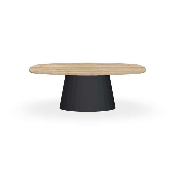 Eettafel Eiken Naturel - Ovaal Deens - Sjors Onderstel Mat Zwart - {{ product.type }} - Kas20