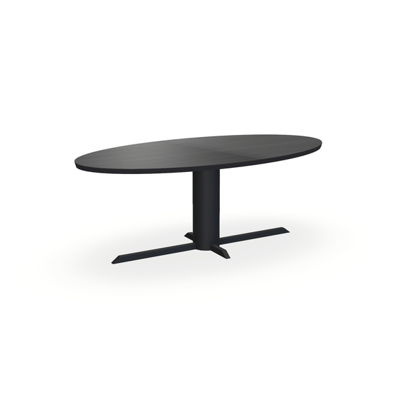 Eettafel Eiken Fineer Zwart - Ovaal - Ilona Onderstel Mat Zwart - {{ product.type }} - Kas20