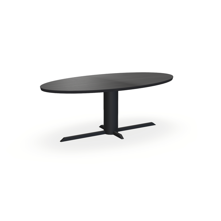 Eettafel Eiken Fineer Zwart - Ovaal - Ilona Onderstel Mat Zwart - {{ product.type }} - Kas20