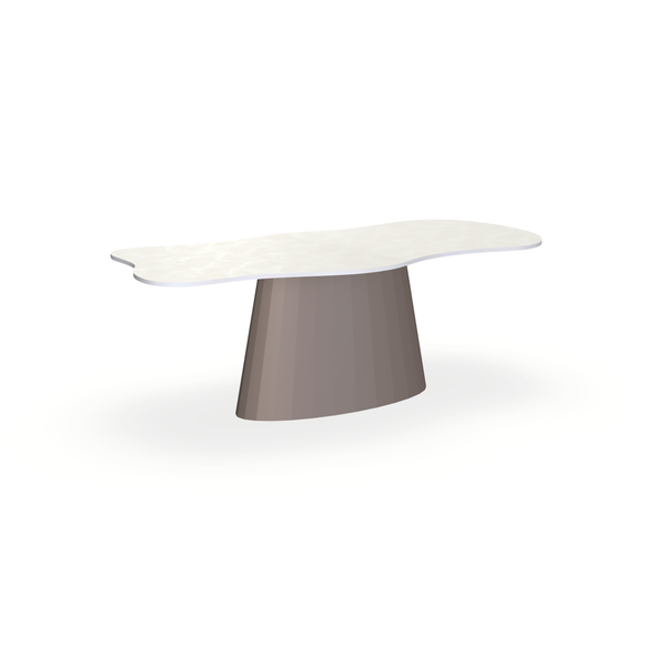 Eettafel Beton Beige - Wolk - Sjors Onderstel Mat Lichtbruin - {{ product.type }} - Kas20