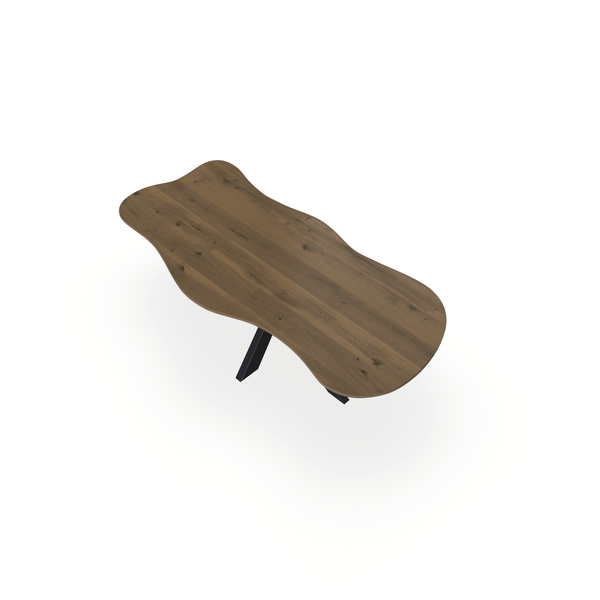 Eettafel Eiken Chocolate - Wolk - Matrix Dun Onderstel Mat Zwart - {{ product.type }} - Kas20