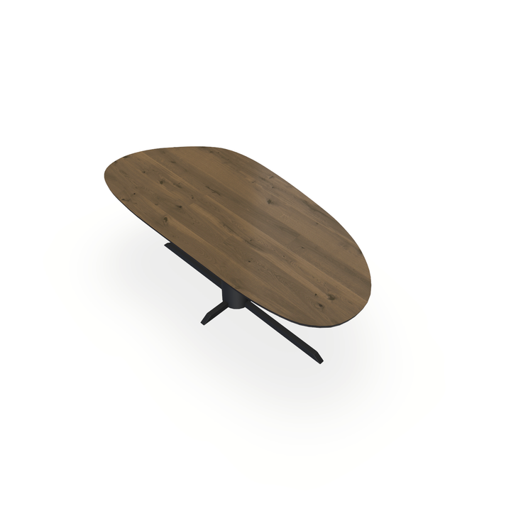 Eettafel Eiken Chocolate - Organisch A - Ilona Onderstel Mat Zwart - {{ product.type }} - Kas20