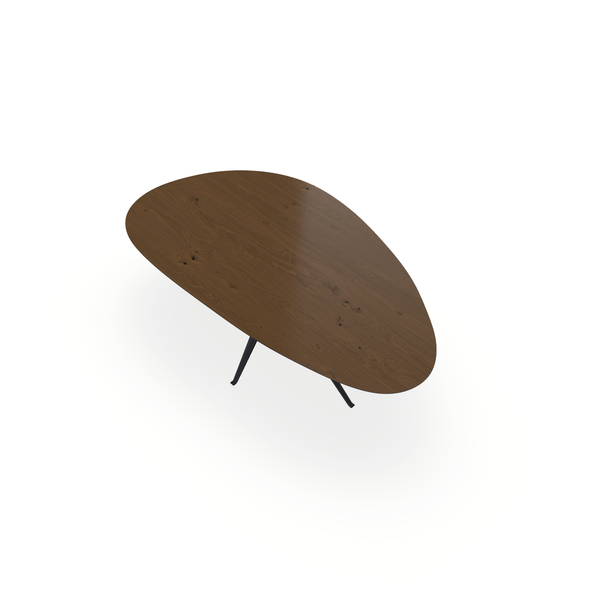 Eettafel Eiken Fineer Noesten Toscane 2 - Kiezel B - Anna Onderstel Mat Zwart - {{ product.type }} - Kas20