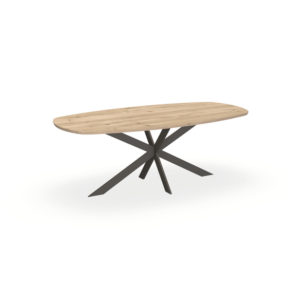 Eettafel Eiken Liqurien - Ovaal Deens - Matrix Ultra Onderstel Mat Donkerbruin - {{ product.type }} - Kas20