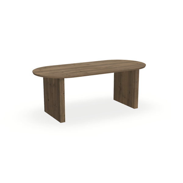 Eettafel Eiken Chocolate - Ovaal Plat - Blok - {{ product.type }} - Kas20