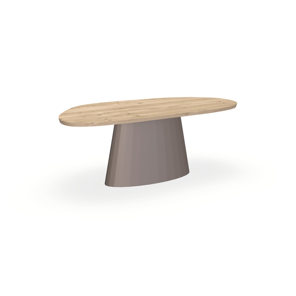 Eettafel Eiken Liqurien - Organisch A - Sjors Onderstel Mat Lichtbruin - {{ product.type }} - Kas20