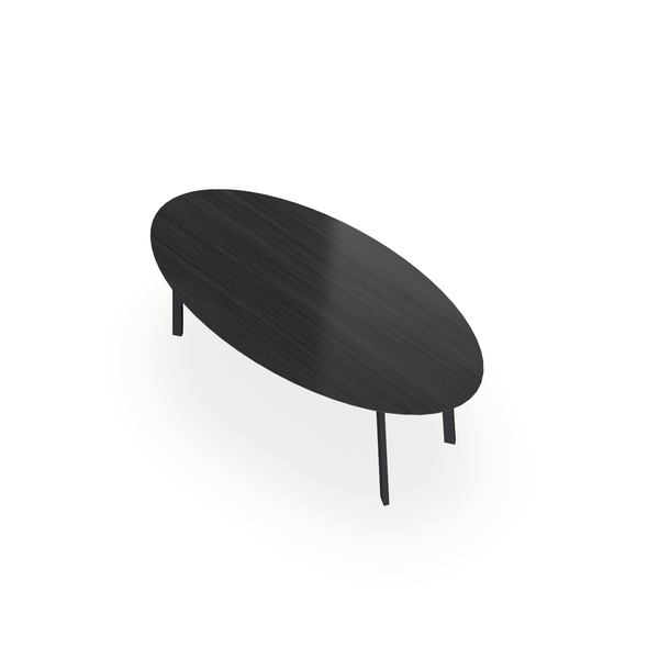 Eettafel Eiken Fineer Zwart - Ovaal - I Poot Onderstel Mat Zwart - {{ product.type }} - Kas20