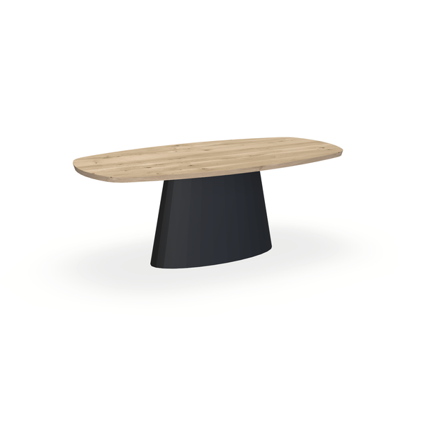 Eettafel Eiken Naturel - Ovaal Deens - Sjors Onderstel Mat Zwart - {{ product.type }} - Kas20