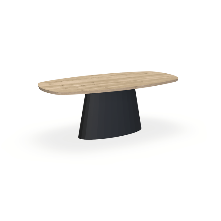 Eettafel Eiken Naturel - Ovaal Deens - Sjors Onderstel Mat Zwart - {{ product.type }} - Kas20