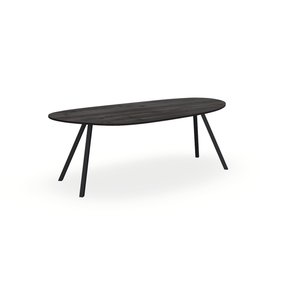 Eettafel Eiken Black Smoke In - Organisch B - I Schuin Onderstel Mat Zwart - {{ product.type }} - Kas20