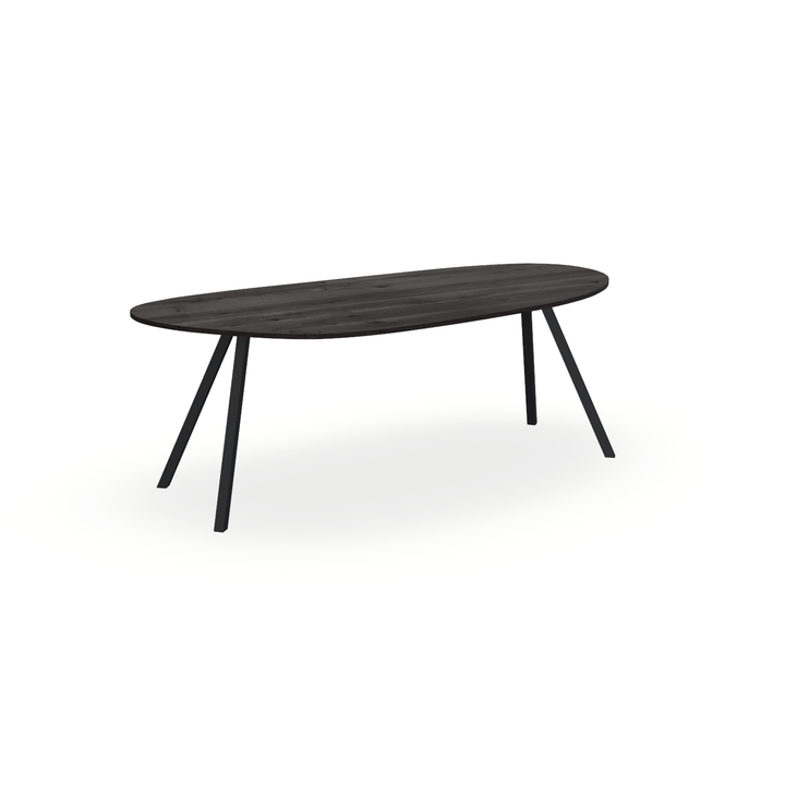Eettafel Eiken Black Smoke In - Organisch B - I Schuin Onderstel Mat Zwart - {{ product.type }} - Kas20