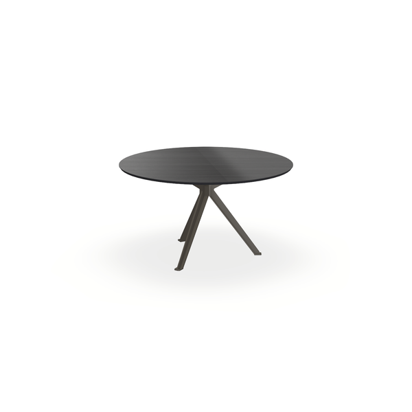 Eettafel Eiken Fineer Zwart - Rond - Stella Onderstel Mat Donkerbruin - {{ product.type }} - Kas20